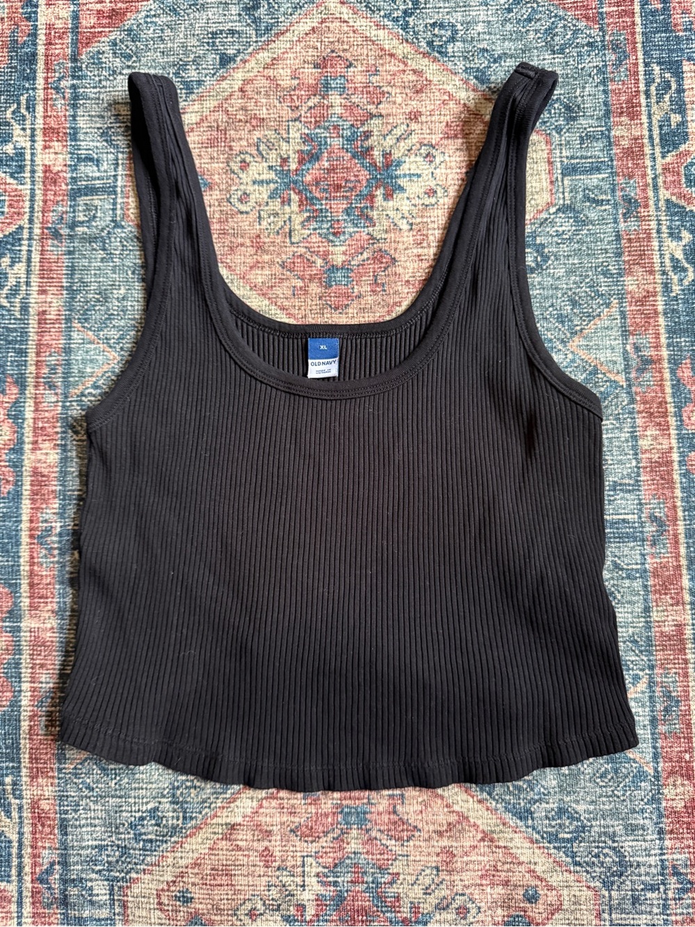Old Navy Black Ribbed Scoop Tank